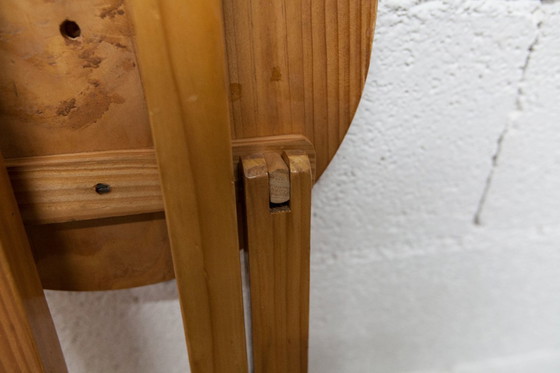 Image 1 of Folding stool by Roger Tallon in pine, 1960