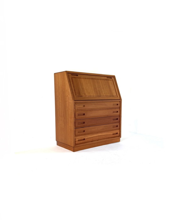 Image 1 of Vintage teak Danish secretaire, Dyrlund '80s