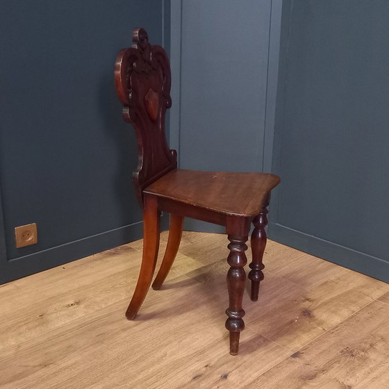 Image 1 of Antique English Hall Chair