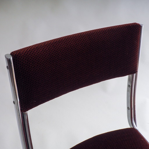 Chaise de salle à manger tubulaire chromée