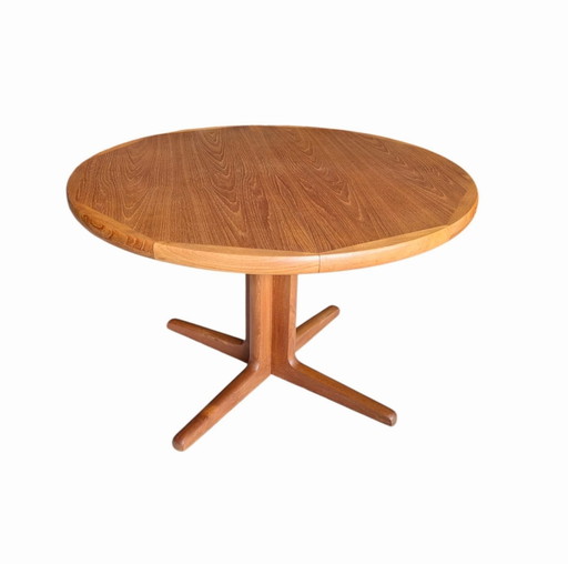 Tavolo da pranzo rotondo allungabile vintage danese in teak, KS