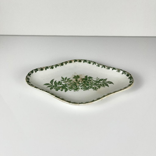 Rare "Denise" Ironstone Ravier by St Amand, green, early 20th century