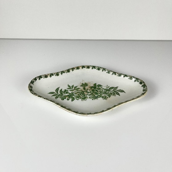 Image 1 of Rare "Denise" Ironstone Ravier by St Amand, green, early 20th century