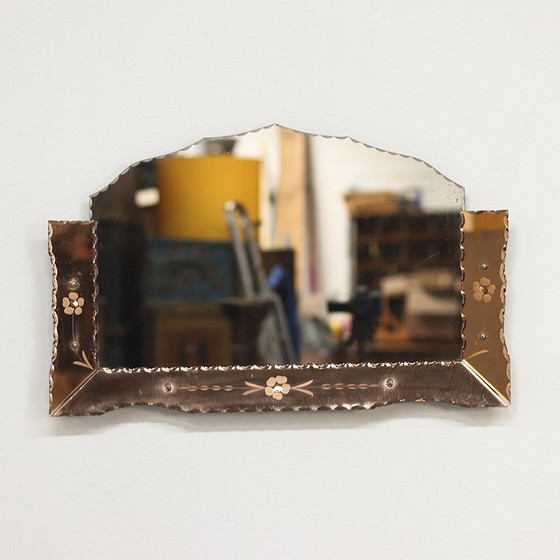 Image 1 of Specchio Art Déco rosa