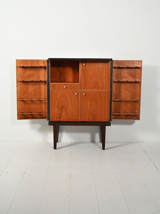 Image 1 of Scandinavian 1940s bar cabinet with inlays