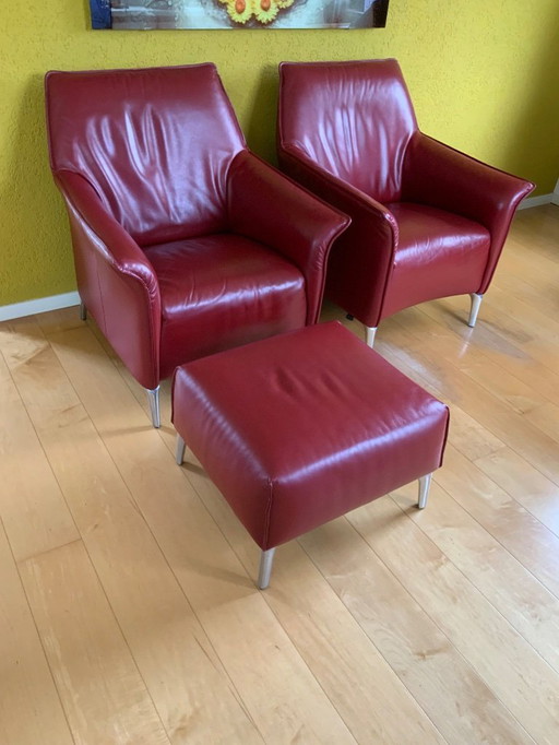 2X armchair + 1 stool leolux mayuro