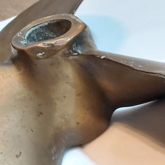 Image 1 of Very old bronze ship propeller in natural patina