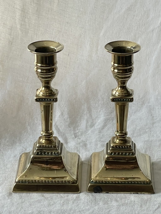 Portacandele vintage in ottone, stile moderno di metà secolo – kandelaars en kaarsen, Brass