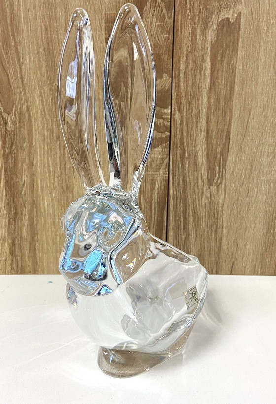 Image 1 of Sculpture Sujet Zoomorphe Lapin en Cristal Massif France Vannes-le-Châtel Art