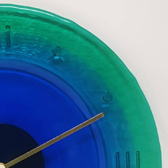 Image 1 of 1960s Wall Clock in Murano Glass by "Cà Dei Vetrai". Made in Italy