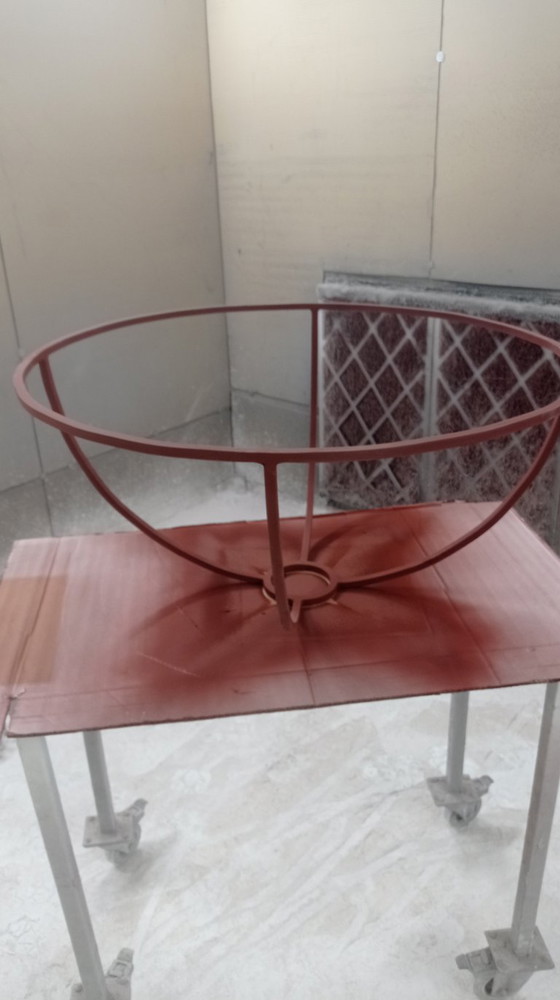 Round glass, metal and marble coffee table, Black, Modern (photo 8 of 9)