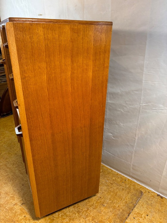 Rare Vintage G-Plan E. Gomme Oak Compactum Gentleman’s Wardrobe | C.1950–1960 | Gold Stamp – GPlan, Wood (photo 13 of 15)