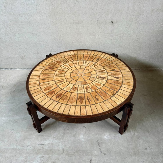Image 1 of Round Brutalist Ceramic Coffee Table by Roger Capron, France 1960