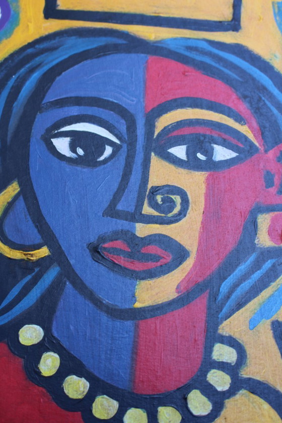 Image 1 of Late 20th Century Neo-Expressionist Bright Bold Color Post Modern Cubist