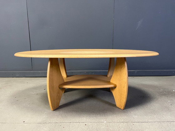 Image 1 of Beech wood coffee table, oval, 1980s