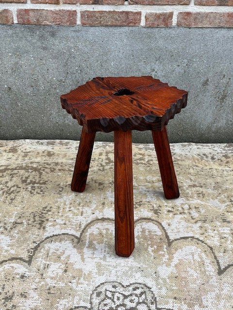 Tabouret Brutaliste Espagnol Vintage / Table d'Appoint Table à Plantes