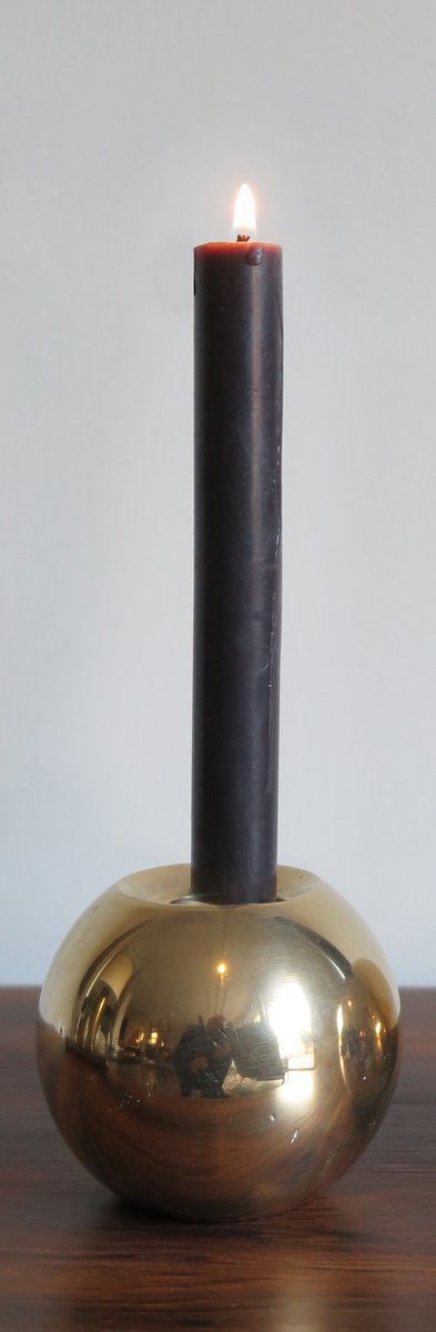 Brass Candle holder, Denmark, 1950s – Scandinavian (photo 3 of 6)