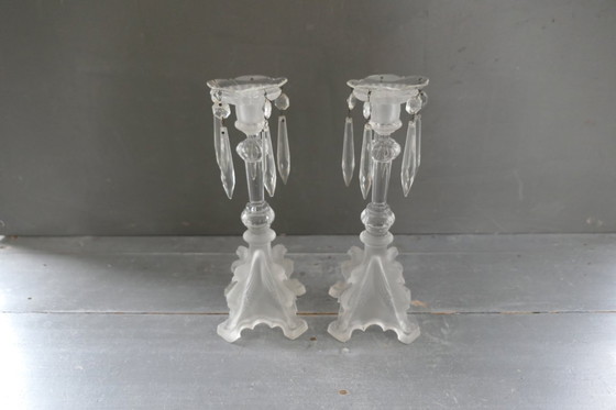 Image 1 of Set di candelieri Art Déco Val Saint Lambert "Griffon"