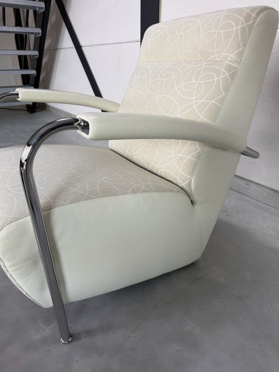 Leolux Scylla Armchairs with Footstool - Fabric and Leather – Footstools & poufs, Textile (photo 13 of 17)