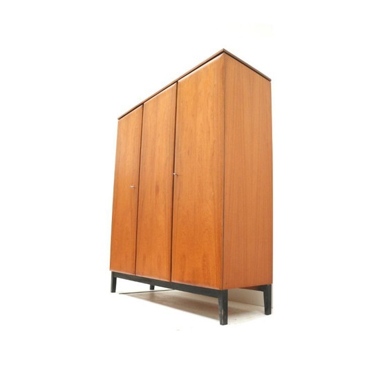 Image 1 of Vintage 3-door wardrobe with hanging and storage space made in the 1960s