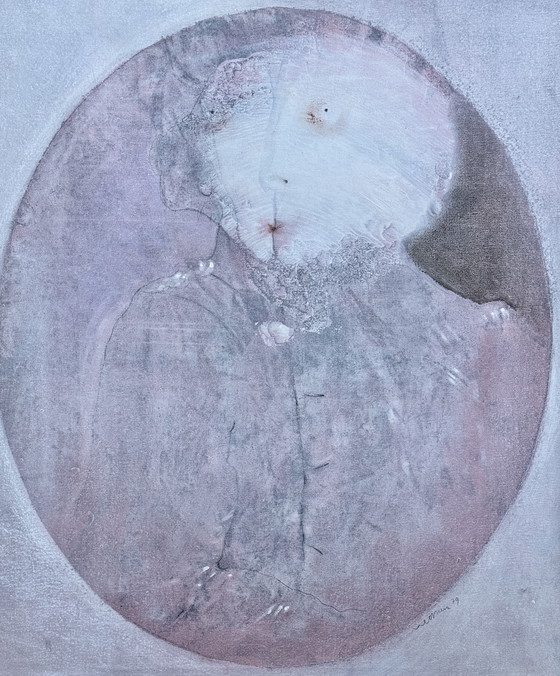 Image 1 of Robert Detheux / 1979 / Raro quadro surrealista / Madame la Colonelle