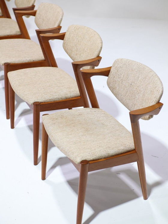 Image 1 of 6 sedie da pranzo Kai Kristiansen modello 42 in teak danese vintage