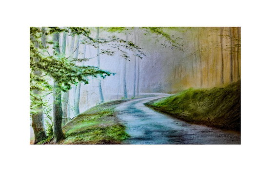 Image 1 of Original pastel landscape painting. Landscape drawing. Pastel landscape. New.
