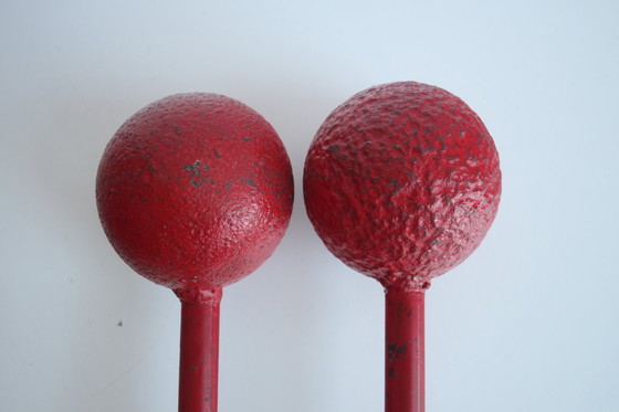 Image 1 of Set di manubri a doppia sfera in stile Art déco, anni '30.