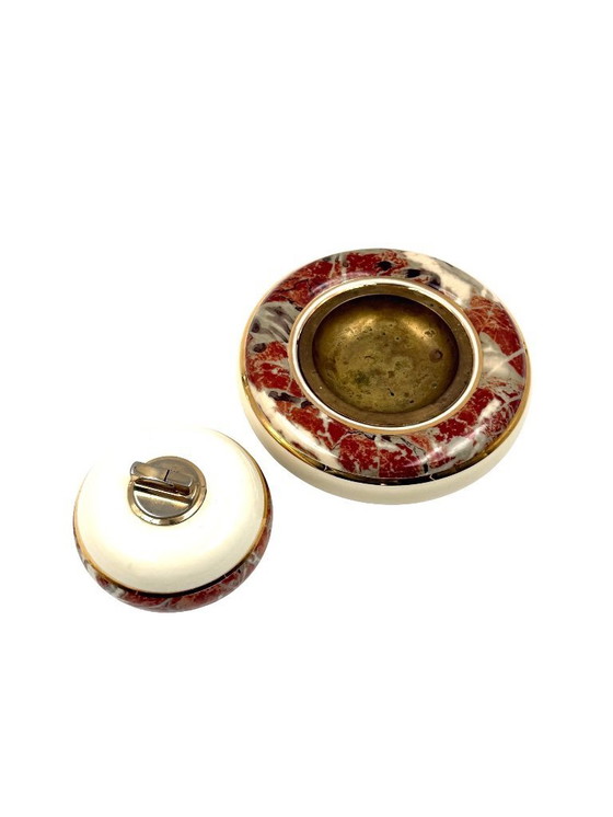 Image 1 of Tommaso Barbi, Table top smoking set, ceramic ashtray and table lighter, B Ceramiche Italy 1970