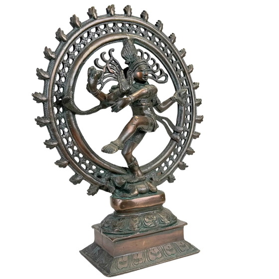 Statua Antica Shiva Nataraja in Bronzo 35 cm | 4 kg Bronzo Massiccio | India – Sculture (photo 2 of 10)