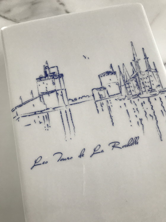 Image 1 of Rectangular Vase "The Towers of La Rochelle" France