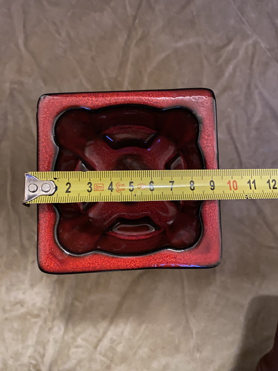 Image 1 of Vintage Pop Art vase by Cari Zalloni in orange/red 