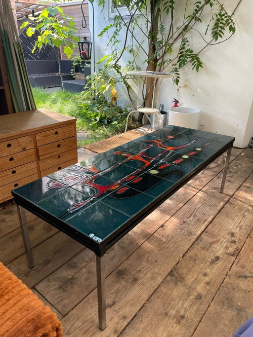 Table basse vintage Adri Belarti - Années 60/70 – salontafels, Ceramic, Metal