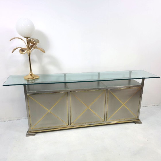 Image 1 of Dressoir Belgo chrom Bélgica años 70 cromado con latón