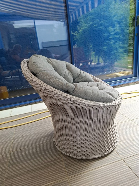 Image 1 of Hespéride Gartenmöbelset: 2 Sessel + Couchtisch aus hellgrauem Kunstharz