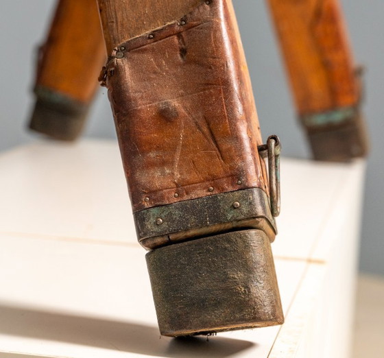 Image 1 of Vintage Leather Gym Bench / Pommel Horse, Bauhaus Style, Europe, 1920s