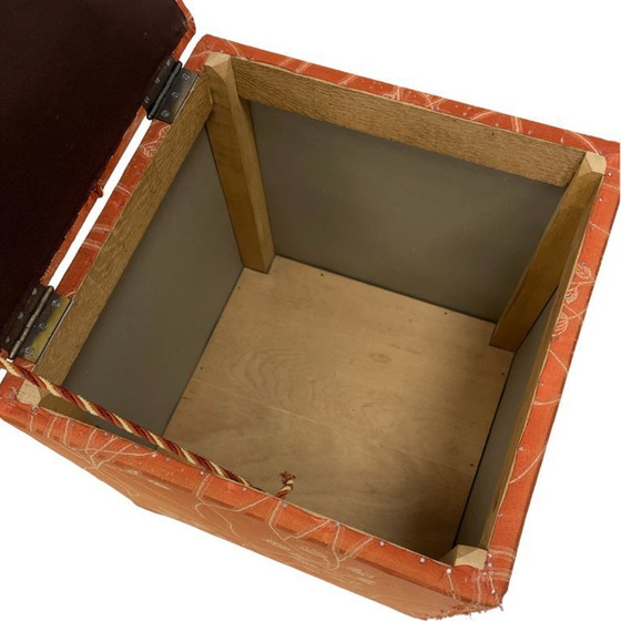 Image 1 of Pouf imbottito con contenitore in stile Art Déco, Germania, anni '40.