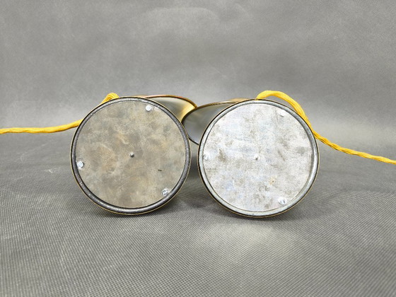 Image 1 of Pair of Art Deco Adjustable Brass Table Lamps, 1930s Czechoslovakia