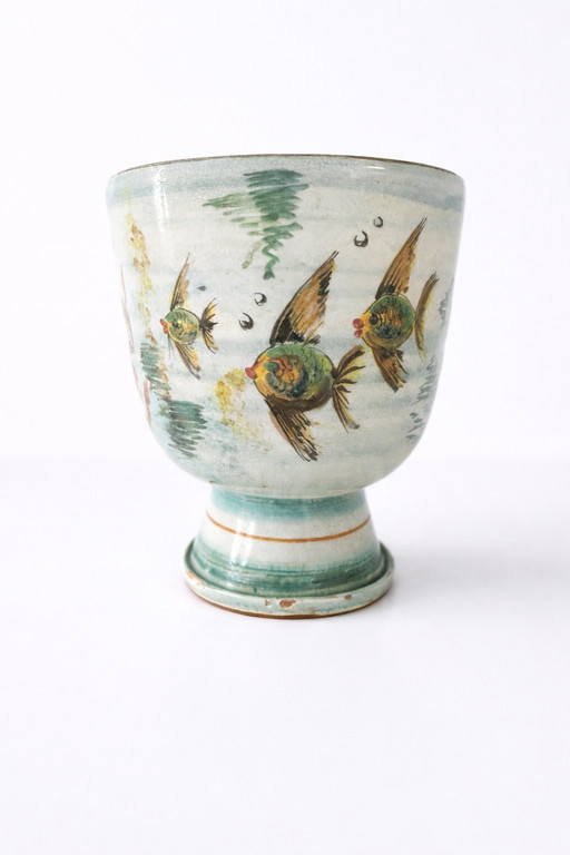 Rayon Albisola Cachepot, 1950s – Marine Artistic Ceramics – Italian Design