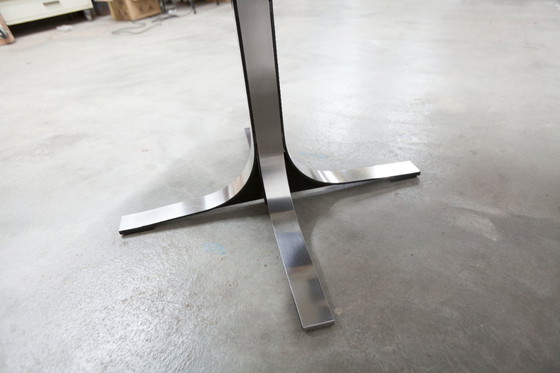 Image 1 of Osvaldo Borsani black and chrome round height-adjustable table with extension