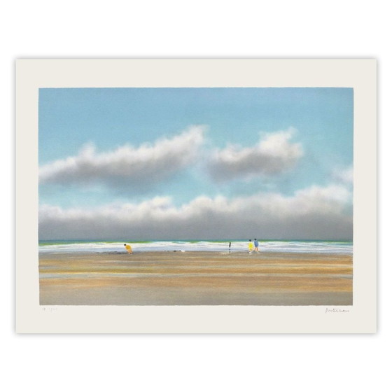 Image 1 of Pierre DOUTRELEAU Plage du Miramar à Biarritz Signed lithograph 1990