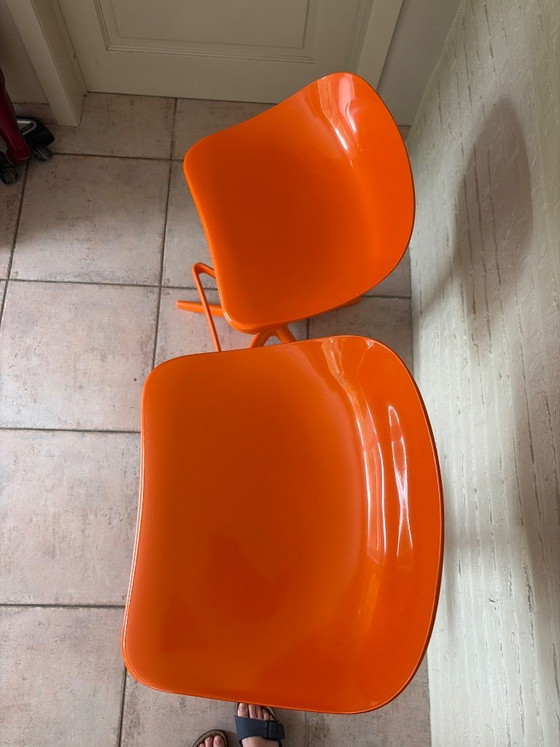 Image 1 of 2x Kartell Spoon Bar Stool orange