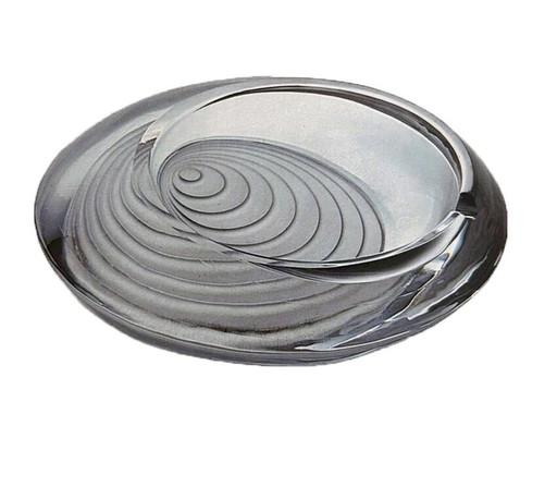 Large Cinetic Ashtray - Crystal - Daum France - Op Art - 1970