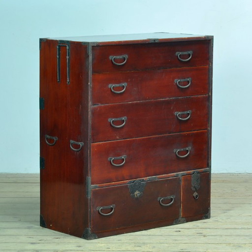Cassettiera giapponese Tansu, circa 1870