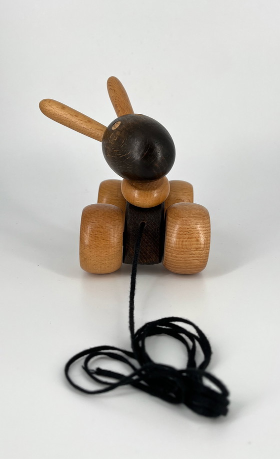 Image 1 of Jouet en bois vintage Ikea Lapin à tirer