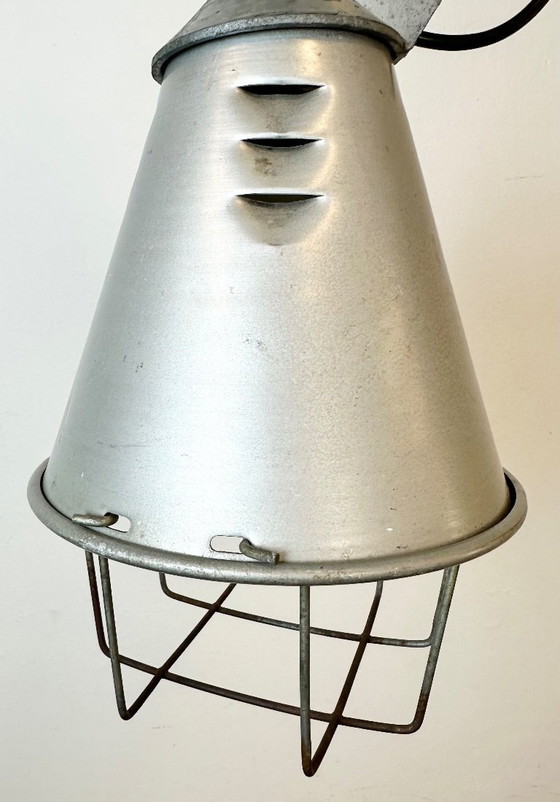 Image 1 of Grey Industrial Aluminium Cage Pendant Lamp, 1970s