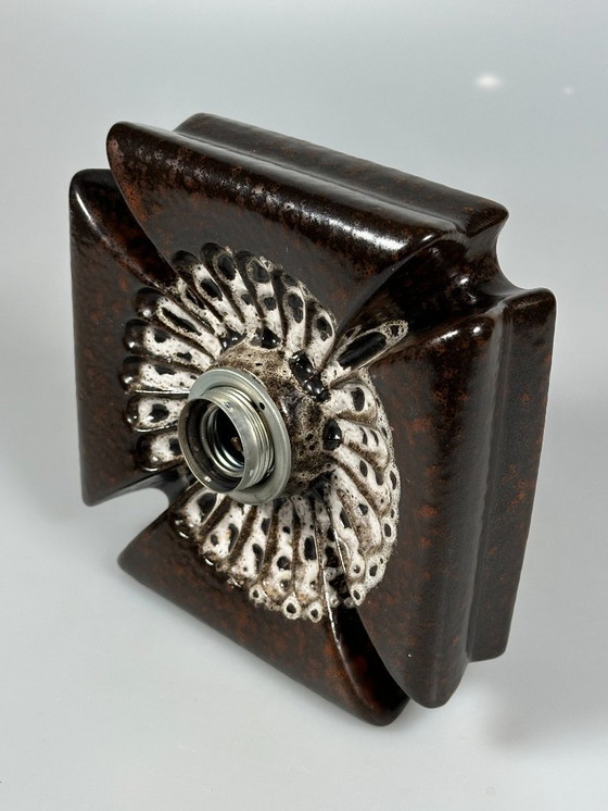 Image 1 of Wandlamp uit de jaren 60 en 70, keramiek, wandlamp uit het midden van de vorige eeuw, ruimtetijdperkontwerp