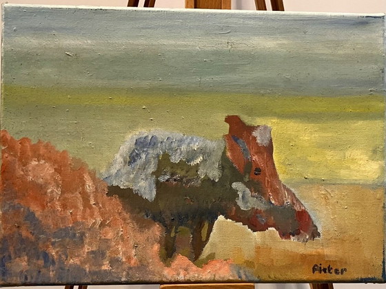 Image 1 of Pintura moderna de Pieter Boxman de 1977. Cerdo.
