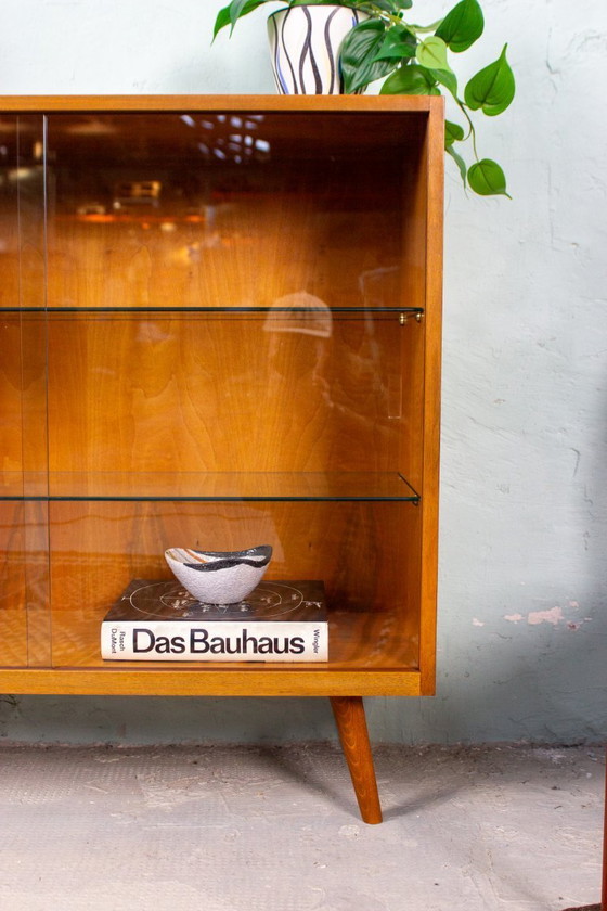 Image 1 of Vintage vitrinekast, boekenkast, ladekast, dressoir, teak, walnoot, jaren 60