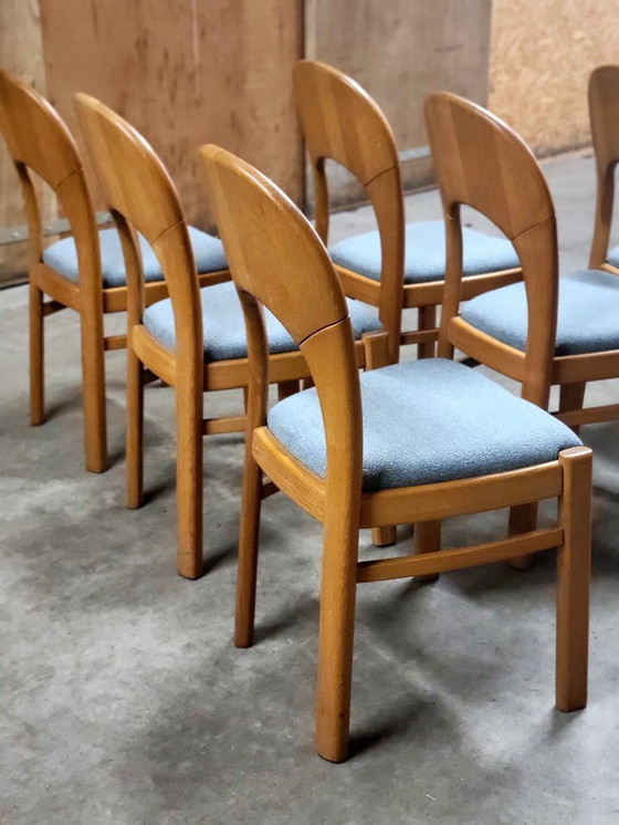Image 1 of Set di 6 sedie da pranzo danesi vintage in rovere